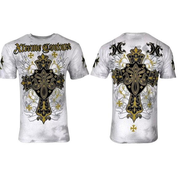 Xtreme Couture by Affliction Men's T-Shirt Charlie Foxtrot Biker Y2K S-5XL - Picture 2 of 6